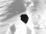 Ventarola, a carsic hole hidden by the snow (pretty dangerous)