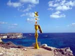Lampedusa, small beacon looking at Africa