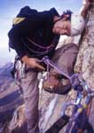 Climbing with boots; Grondilice, Apuane (NW Tuscany)