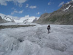 Aletsch Glacier, uncrevassed compression area 