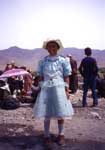 Leh, Ladakh; young girl at the meeting for the birthday of Dalai Lama